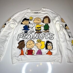 Peanuts Snoopy Charlie Brown All-Over Print Sweatshirt M (7-9) NWOT